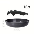 Nonstick Skillet with Detachable Handle – Aluminium, Induction Compatible, Dishwasher Safe, Ideal for Frying, Sautéing, and Everyday Cooking – 20cm & 26cm Black 26cm