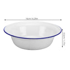 Vintage White Enamel Mixing Bowl | Retro Household Enamelware | 2 Sizes 16X16X4.5CM