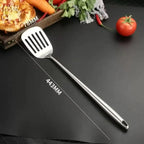 Stainless Steel Kitchen Utensils Set – Includes Slotted Turner, Ladle, Wok Spatula & Skimmer, Heat-Resistant for everyday cooking convenience.