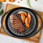 Iron Grill Pan with Dual Handles - 10 Inch