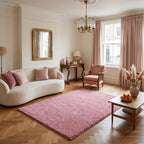 Solid Pink Shaggy Rug