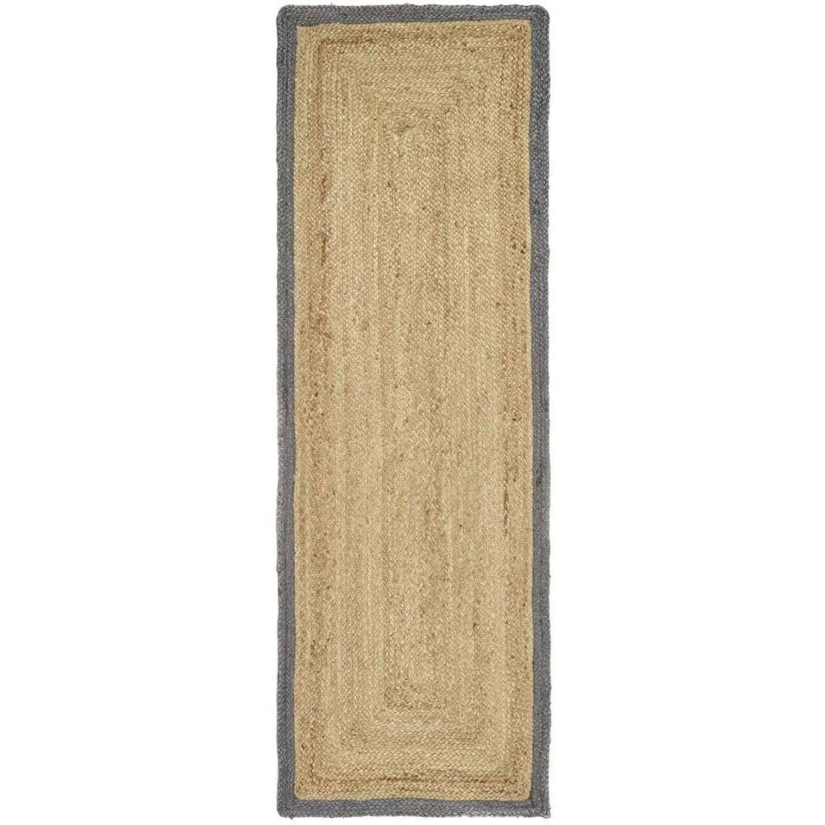 Bordered Grey Jute Rug 67X200 cm