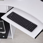 L-Shaped Corner Computer Desk with 2 Shelves, Wide Worktop, Keyboard Tray, Drawer and CPU Stand, Home Office Study Bedroom Furniture, White