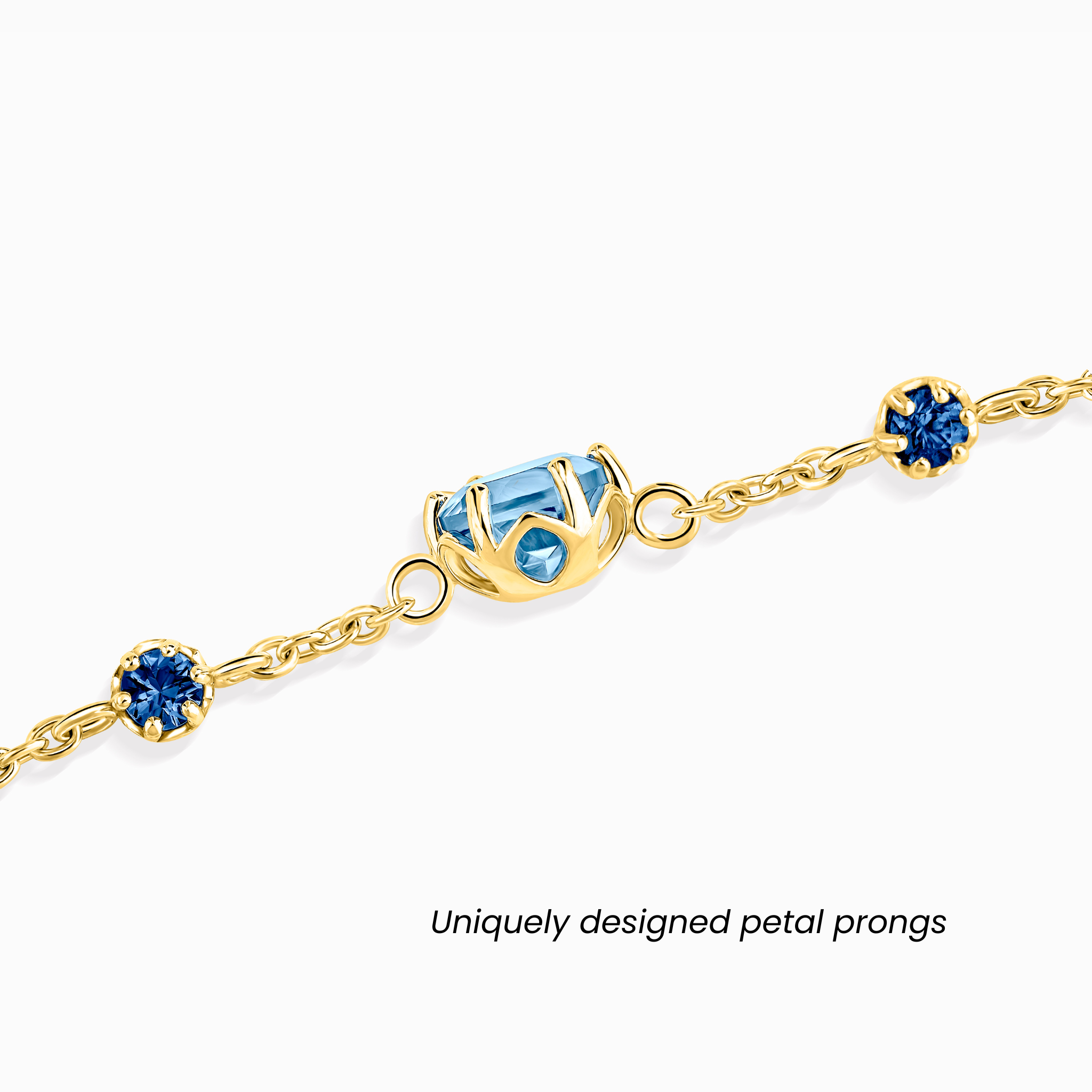 Blue Sapphire & Blue Topaz Bracelet in 18k Gold Vermeil