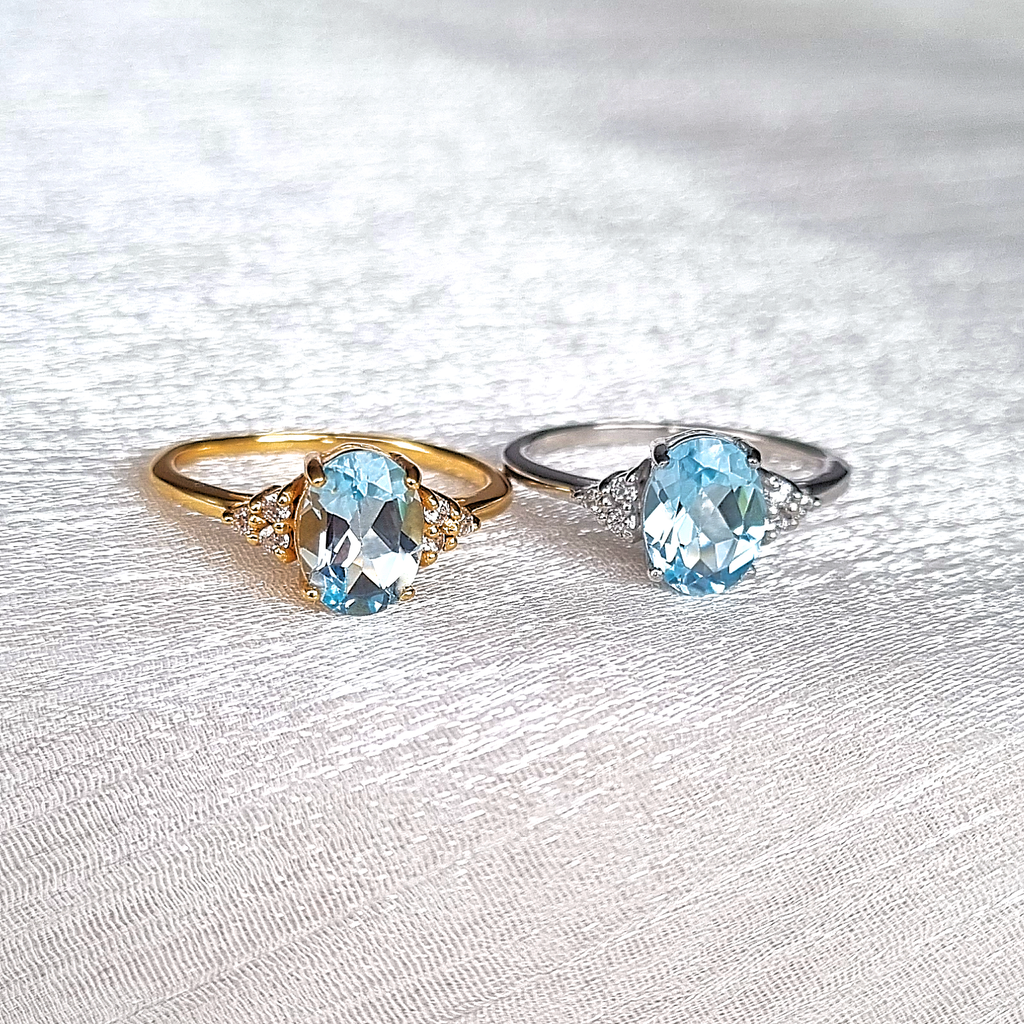Sky Blue Topaz Ring in 18k Gold Vermeil
