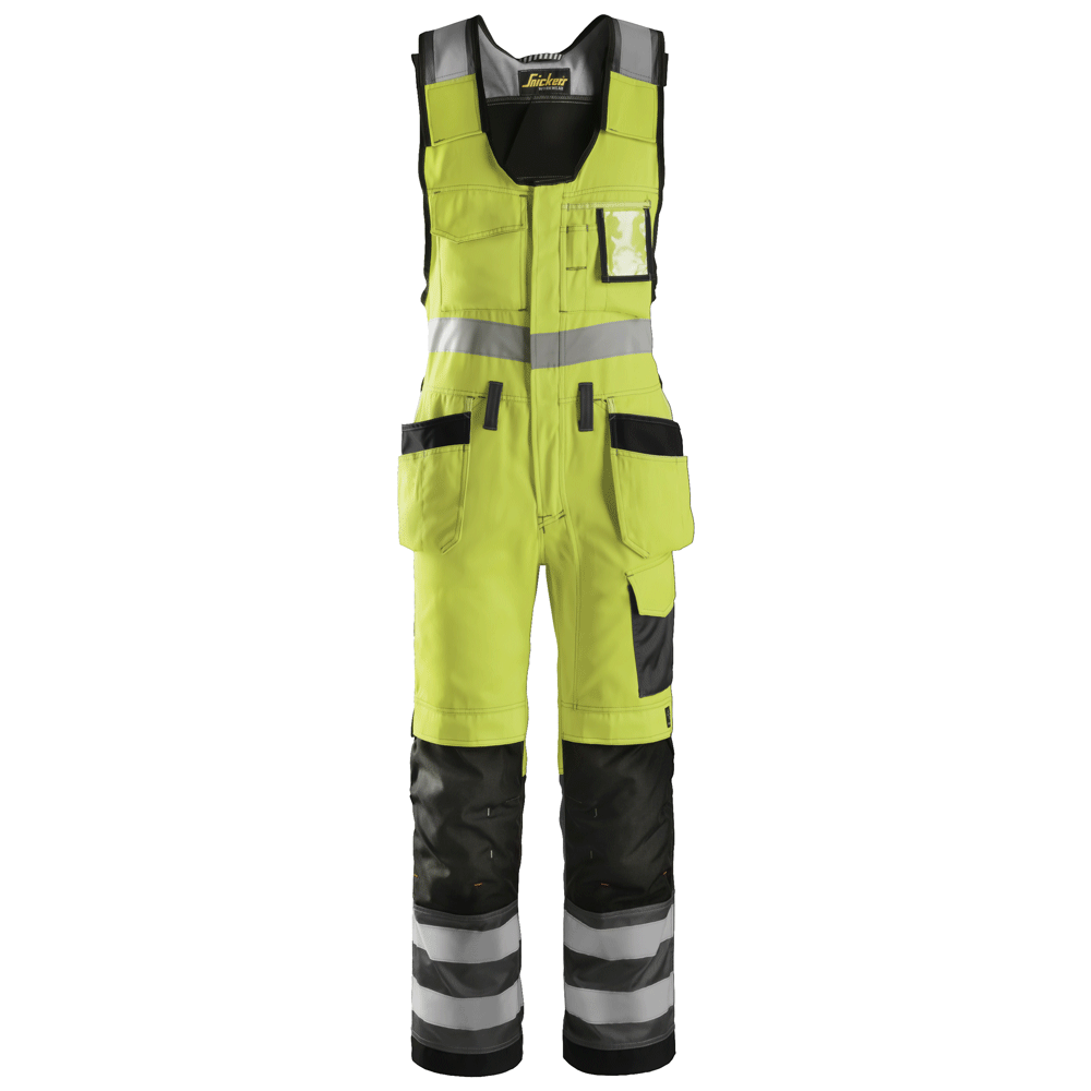 Snickers 0213 Hi-Vis One-Piece Holster Pocket Trousers, Class 2 Various Colours Hi-Vis Yellow