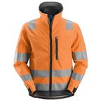 Snickers 1230 AllroundWork Hi-Vis Softshell Jacket CL3 Various Colours Hi-Vis Orange Steel Grey