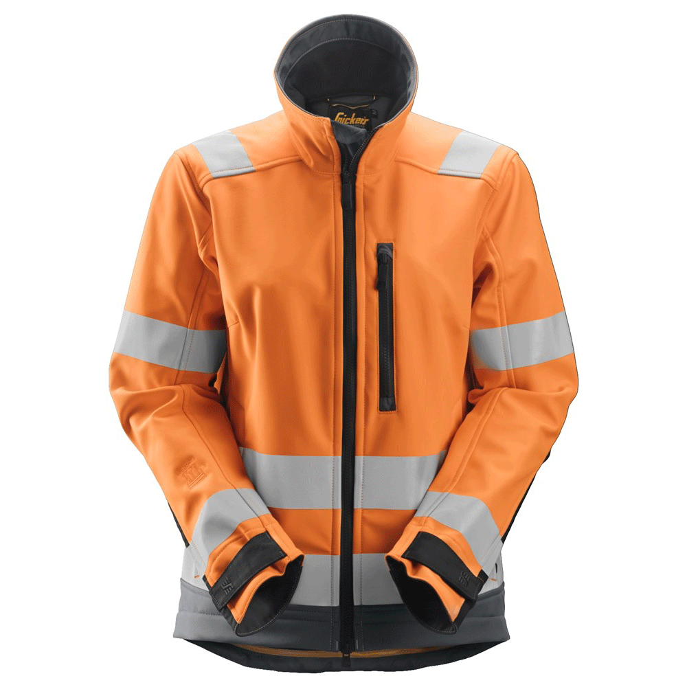 Snickers 1237 AllroundWork, Women’s Hi-Vis Softshell Jacket Class 2/3 Various Colours Orange Hi-Vis