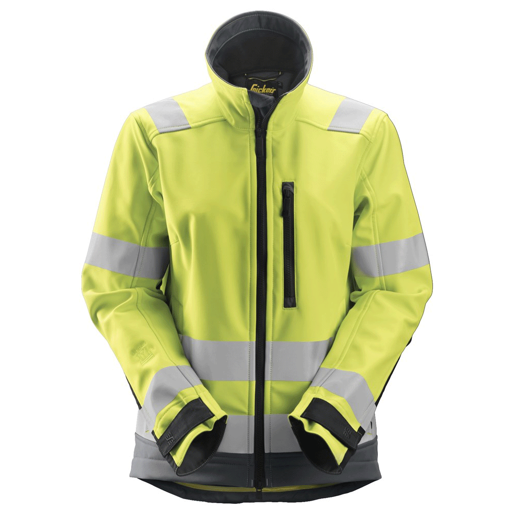 Snickers 1237 AllroundWork, Women’s Hi-Vis Softshell Jacket Class 2/3 Various Colours Yellow Hi-Vis
