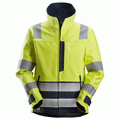 Snickers 1260 ProtecWork Hi-Vis Arc Protection Softshell Jacket Class 3 Hi-Vis Yellow Navy