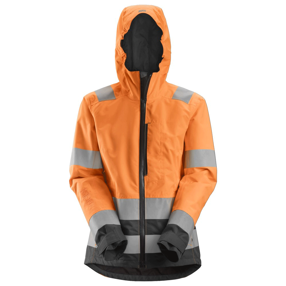 Snickers 1347 AllroundWork, Women’s Hi-Vis Waterproof Shell Jacket Class 2/3 Various Colours Orange Hi-Vis