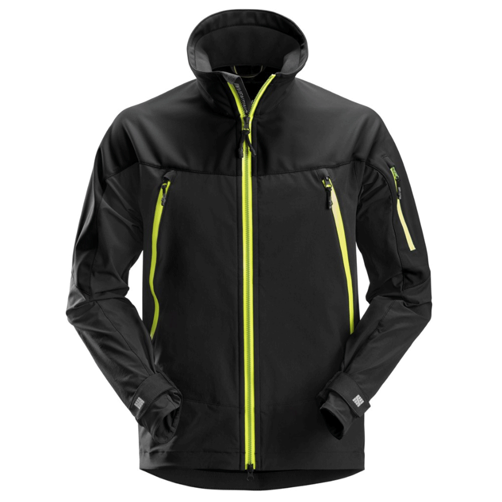 Snickers 1940 FlexiWork, Full Stretch Jacket Various Colours Black Neon Yellow