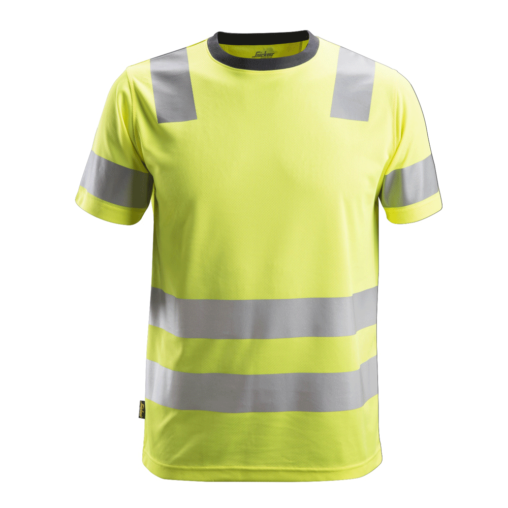 Snickers 2530 AllroundWork, Hi-Vis T-Shirt CL 2 Various Colours Yellow
