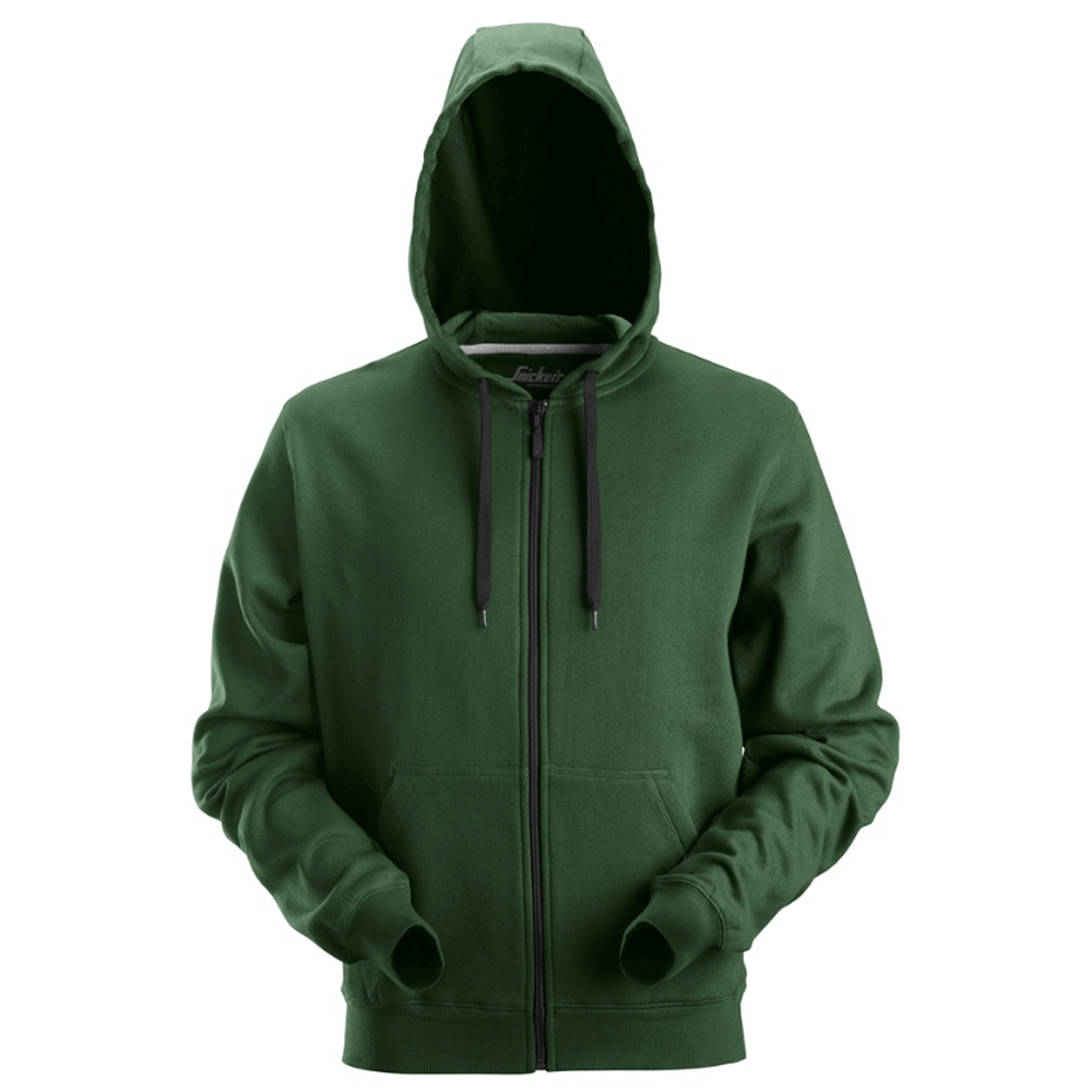 Snickers 2801 Full Zip Soft Lining Hoodie Various Colours Forest Green