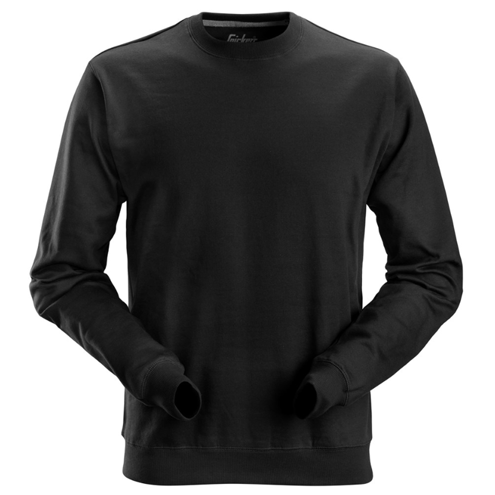 Snickers 2810 Plain Crew Neck Sweatshirt Jumper Various Colours Black