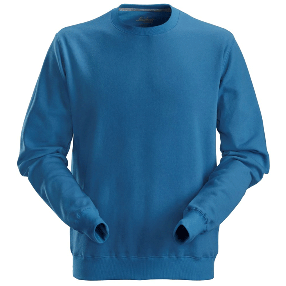 Snickers 2810 Plain Crew Neck Sweatshirt Jumper Various Colours Ocean Blue