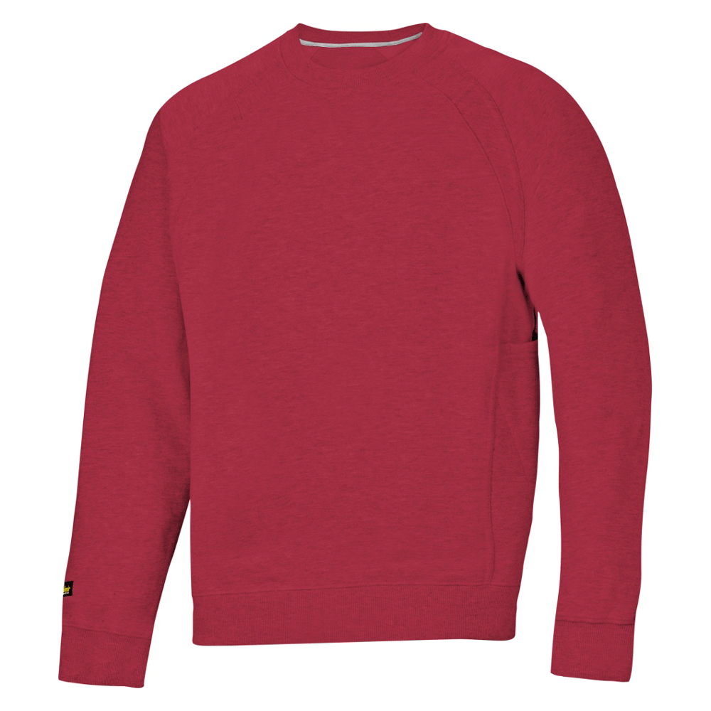 Snickers 2812 Crew Neck Work Sweatshirt With MultiPockets™ Various Colours Chilli Red