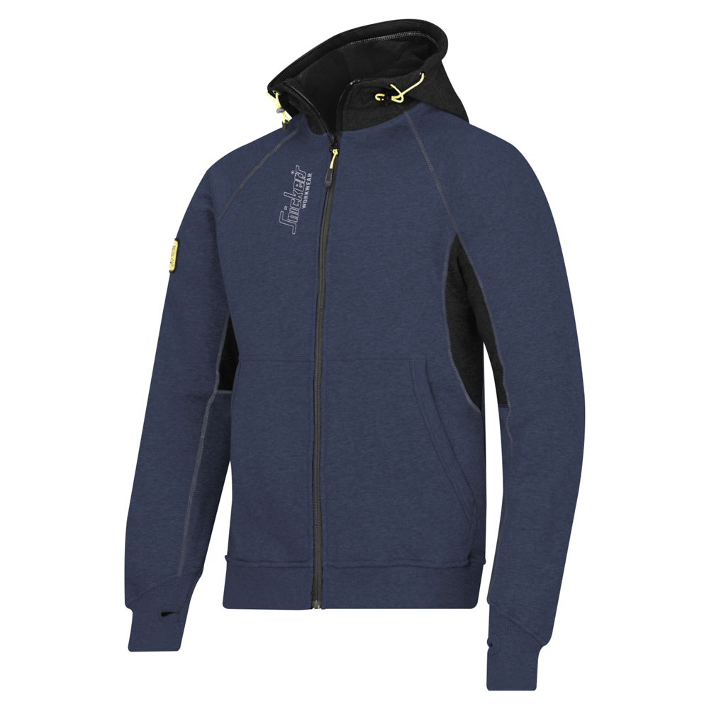 Snickers 2816 Full Zip Hooded Work Sweatshirt Logo Various Colours Navy Blue