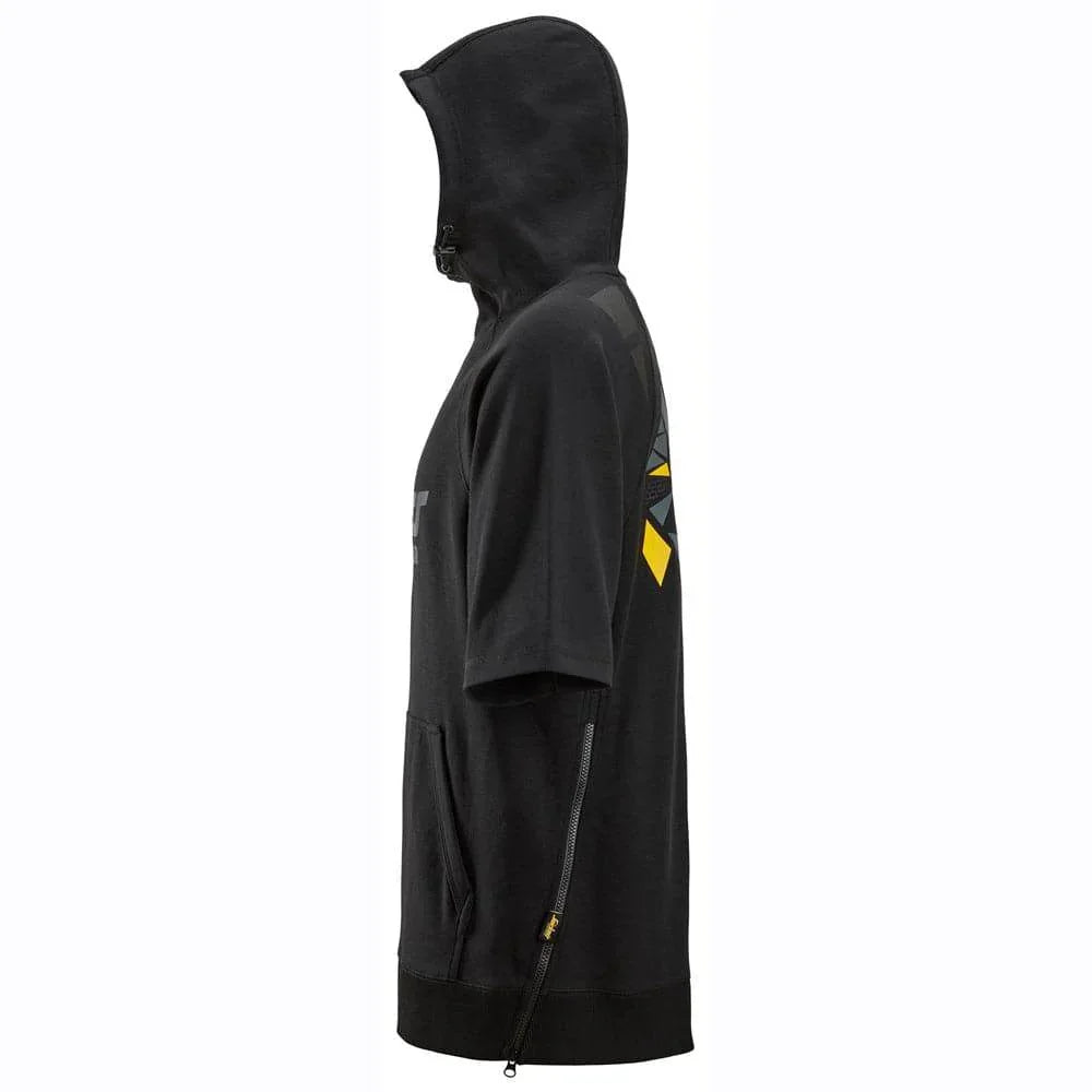 Snickers 2850 Logo Short Sleeve Hoodie Sweatshirt