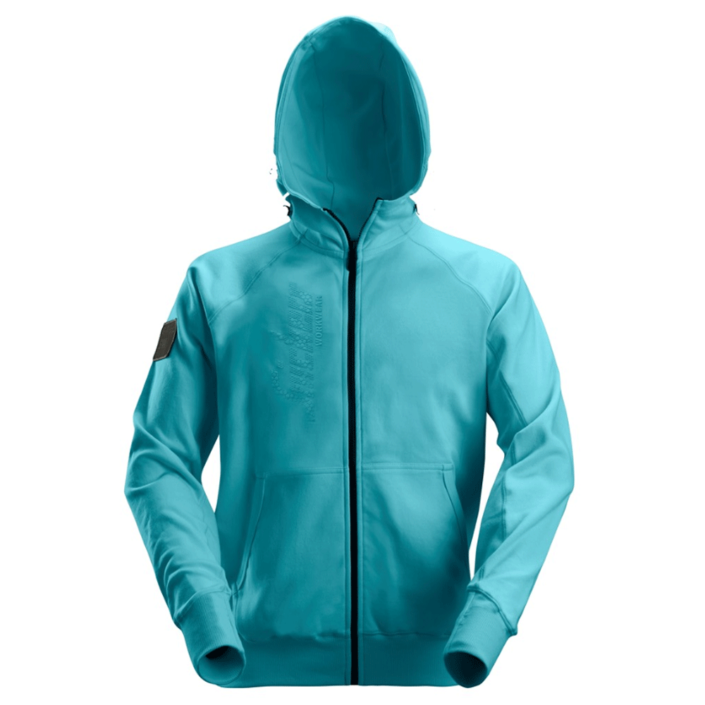 Snickers 2880 Logo FZ Zip Up Hoodie Various Colours Aqua Blue