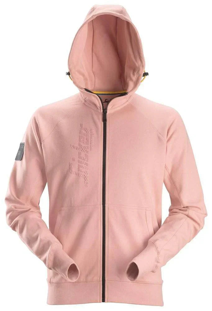 Snickers 2880 Logo FZ Zip Up Hoodie Various Colours Devon Pink