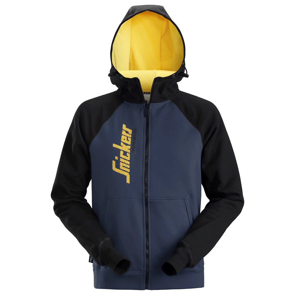 Snickers 2888 Logo Full Zip Work Hoodie Navy Blue Black