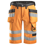 Snickers 3033 Hi-Vis Holster Pocket Shorts, Class 1 Various Colours Hi-Vis Orange