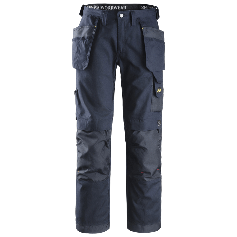 Snickers 3214 Craftsmen Holster Pocket Trousers, Canvas+ Navy Blue Waist 30"- Leg 32"- Snickers Size: 44