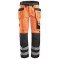 Snickers 3233 High-Vis Holster Pocket Trousers, Class 2 Hi-Vis Orange / Muted Black / Waist 31"- Leg 35"- Snickers Size 146