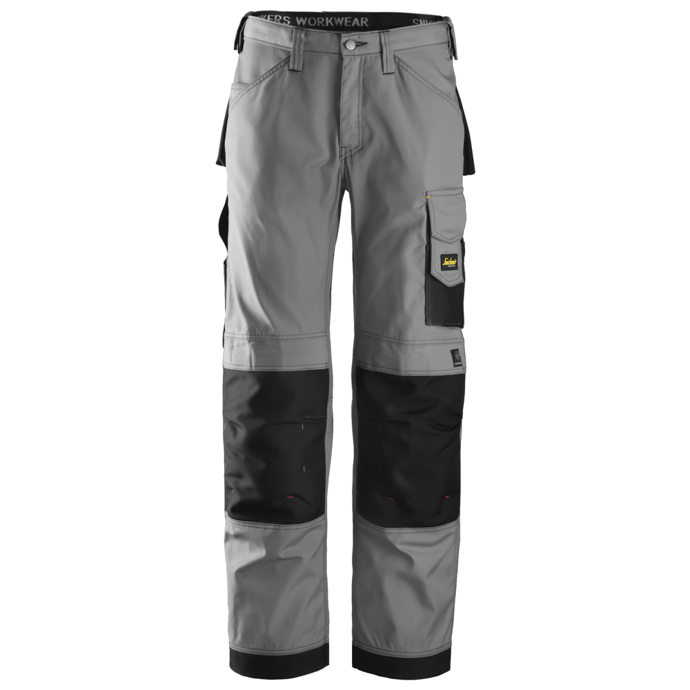 Snickers 3313 Craftsmen Trousers, Rip-Stop Grey/Black Waist 28"- Leg 32"- Snickers Size: 42