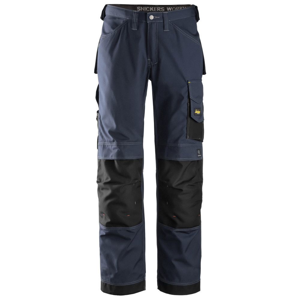 Snickers 3313 Craftsmen Trousers, Rip-Stop Navy Blue/Black Waist 30"- Leg 32"- Snickers Size: 44