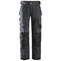 Snickers 3313 Craftsmen Trousers, Rip-Stop Steel Grey/Black Waist 47"- Leg 32"- Snickers Size: 62