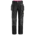 Snickers 3714 Womens Holster Pocket Trousers, Canvas+ Black Waist 38"- Leg 31"