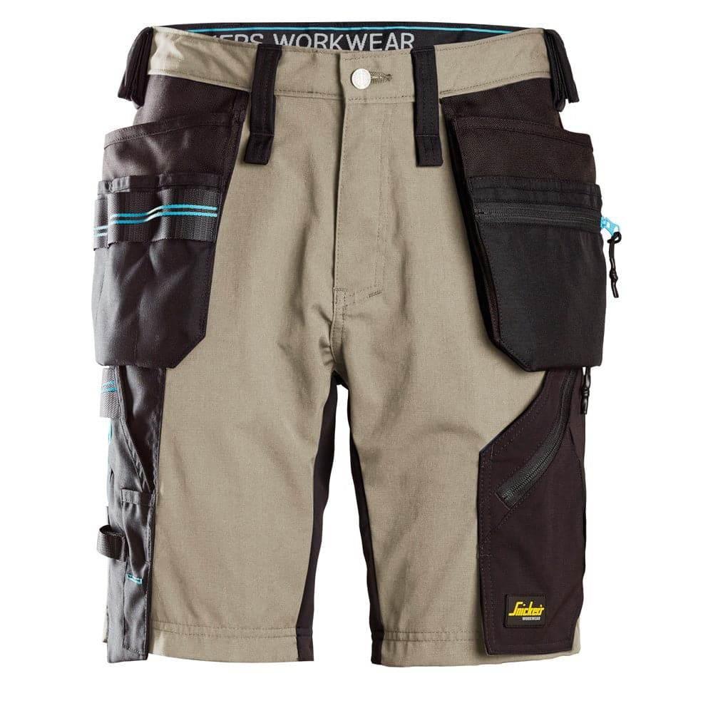Snickers 6110 LiteWork, 37.5® Work Shorts Holster Pockets Khaki Black