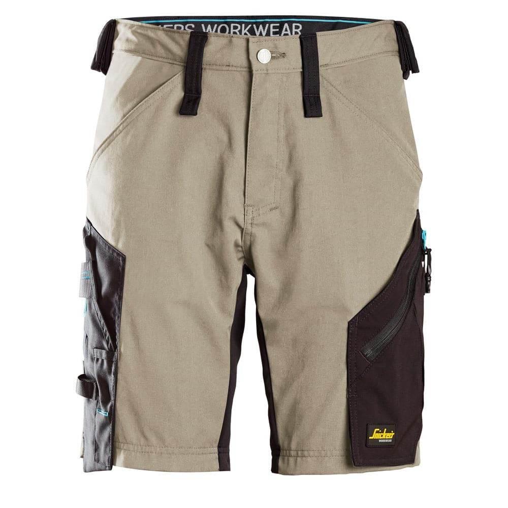 Snickers 6112 LiteWork, 37.5® Work Shorts Stretch Panels Khaki Black