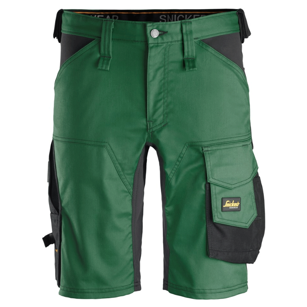 Snickers 6143 AllroundWork Stretch Shorts Forest Green Black