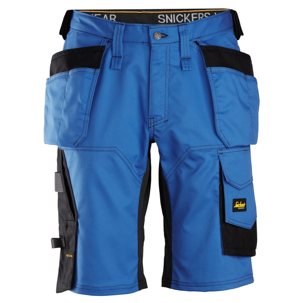 Snickers 6151 AllroundWork, Stretch Loose Fit Holster Pockets Work Shorts True Blue Black