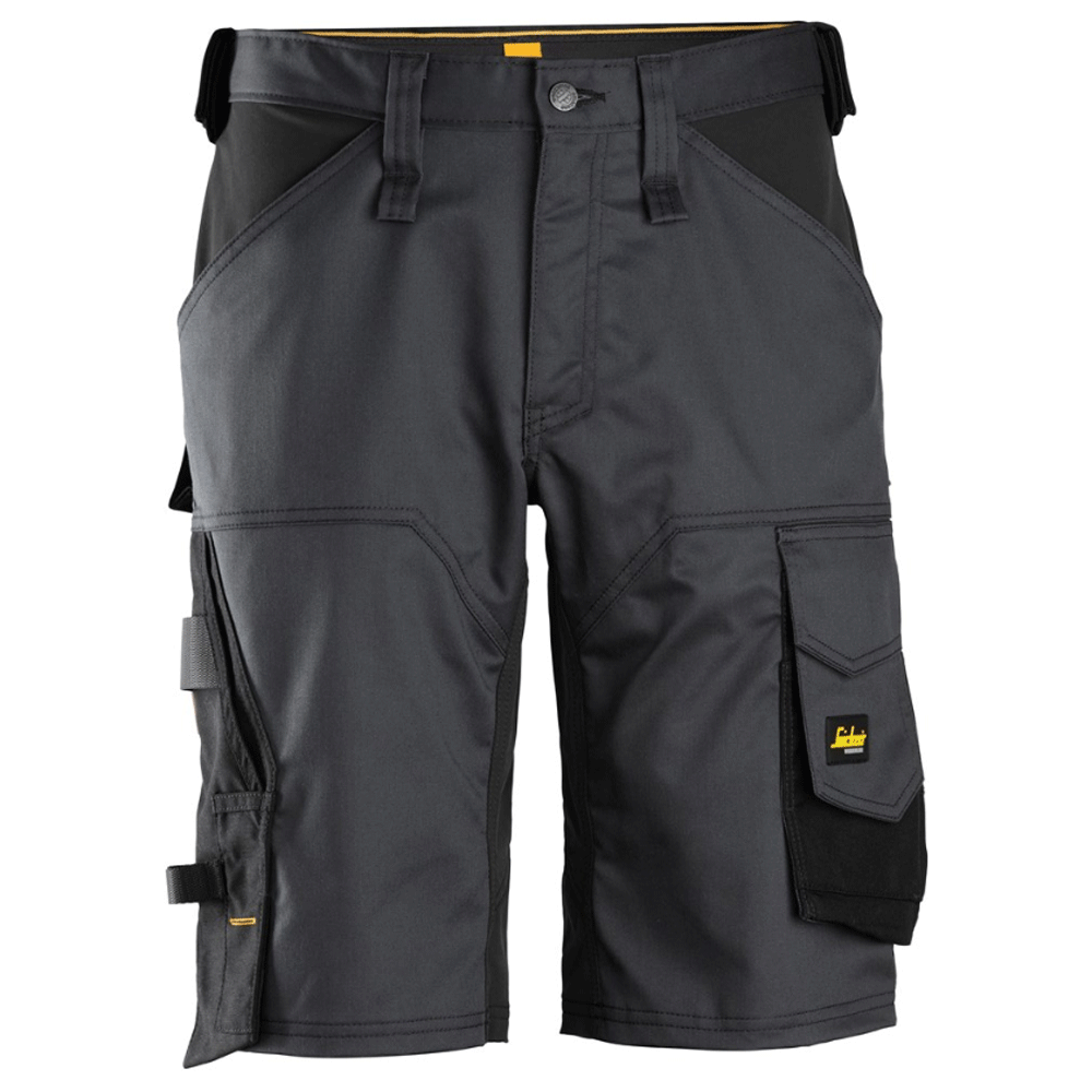 Snickers 6153 AllroundWork, Stretch Loose Fit Work Shorts Steel Grey Black
