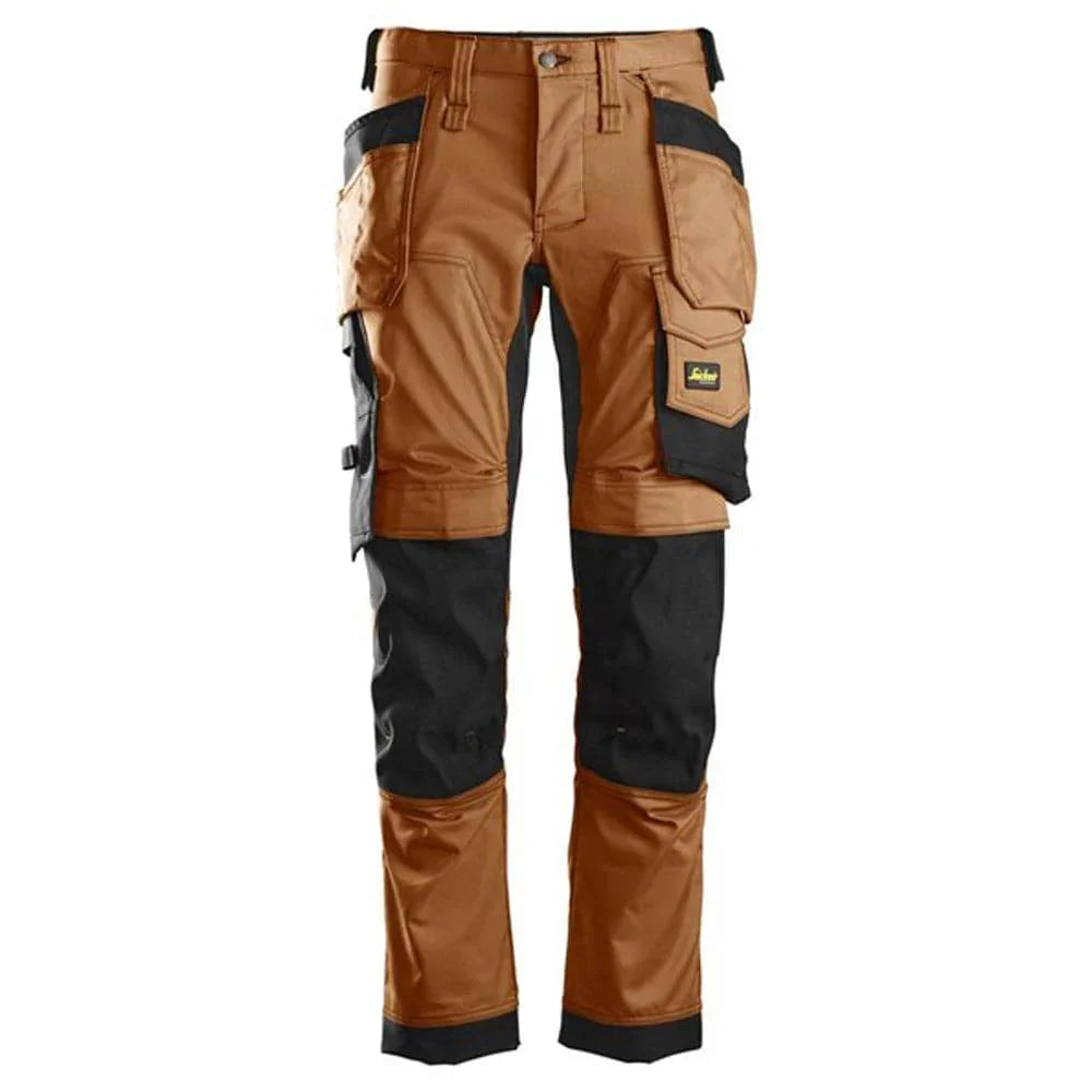 Snickers 6241 AllroundWork, Stretch Work Knee Pad Trousers Holster Pockets Brown