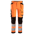 Snickers 6243 AllroundWork, Hi-Vis Stretch Kneepad Holster Work Trousers Class 2 Various Colours Orange Black