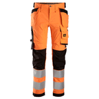 Snickers 6243 AllroundWork, Hi-Vis Stretch Kneepad Holster Work Trousers Class 2 Various Colours Orange Black