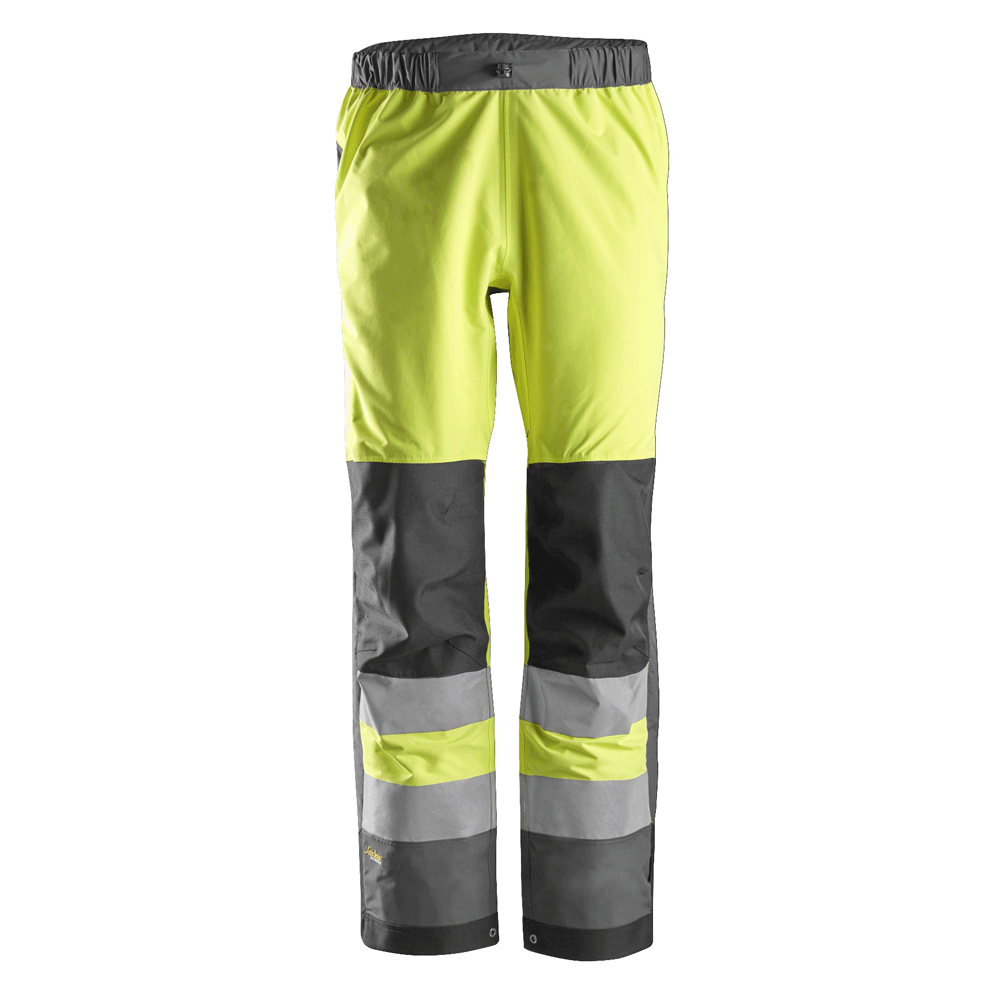 Snickers 6530 AllroundWork, Hi-Vis WP Shell Trousers CL2 Various Colours Hi-Vis Yellow