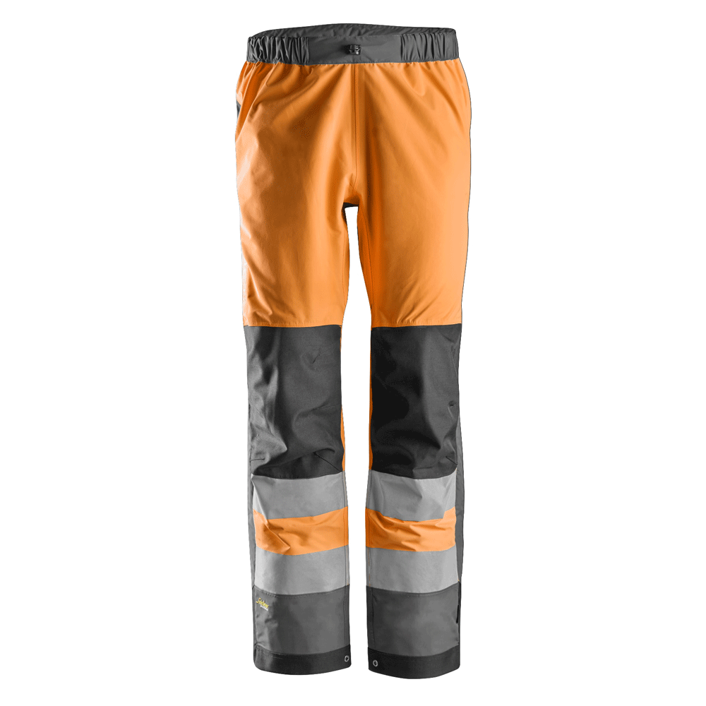 Snickers 6530 AllroundWork, Hi-Vis WP Shell Trousers CL2 Various Colours Hi-Vis Orange