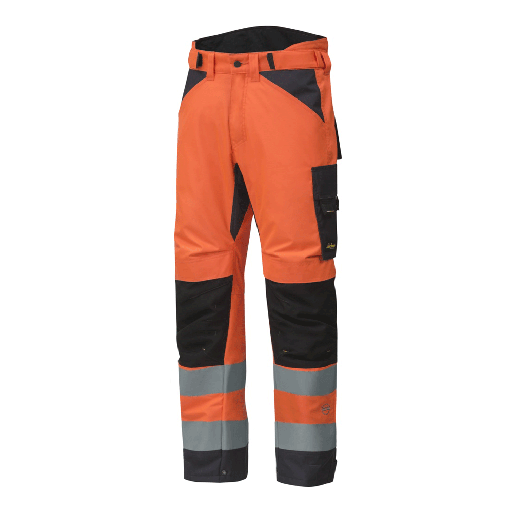 Snickers 6639 AllroundWork, Hi-Vis 37.5 Insulated Trousers+ CL2 Various Colours Hi-Vis Orange Steel Grey
