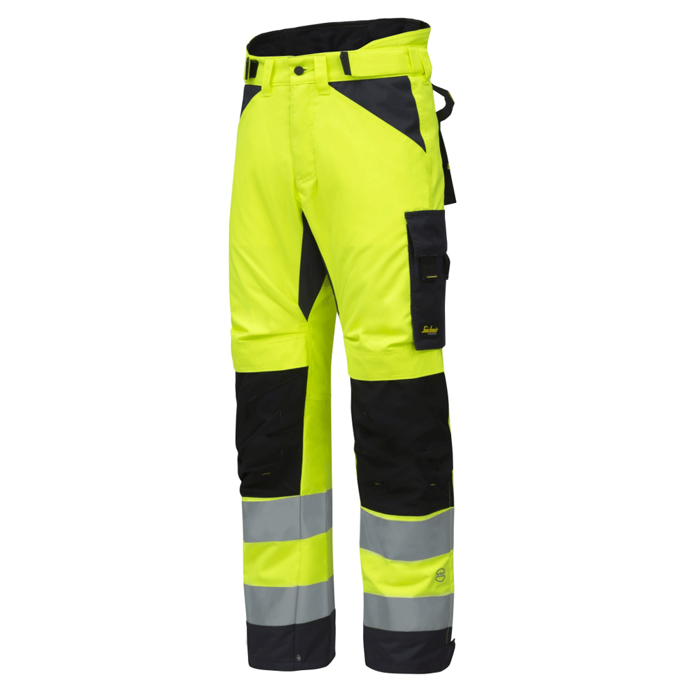 Snickers 6639 AllroundWork, Hi-Vis 37.5 Insulated Trousers+ CL2 Various Colours Hi-Vis Yellow Steel Grey