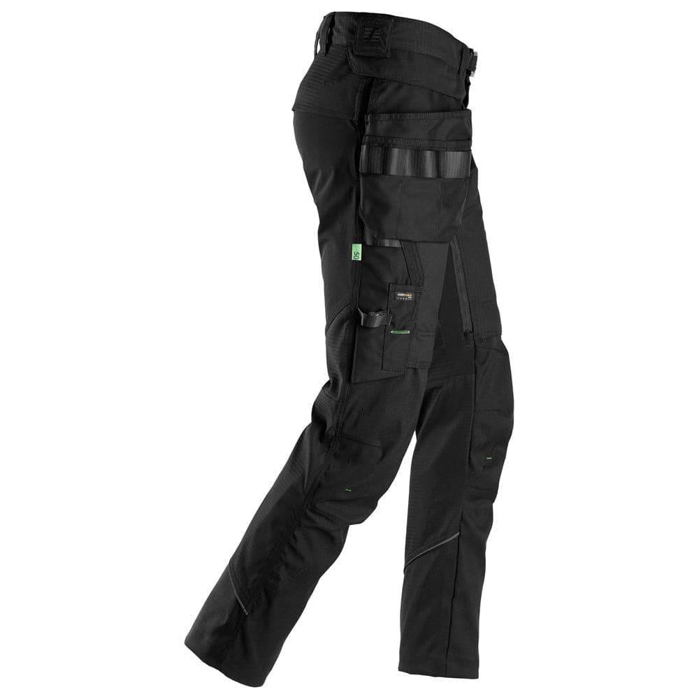 Snickers 6972 FlexiWork, Work Trousers+ Detachable Holster Pockets Black 38" Waist - 37" Leg