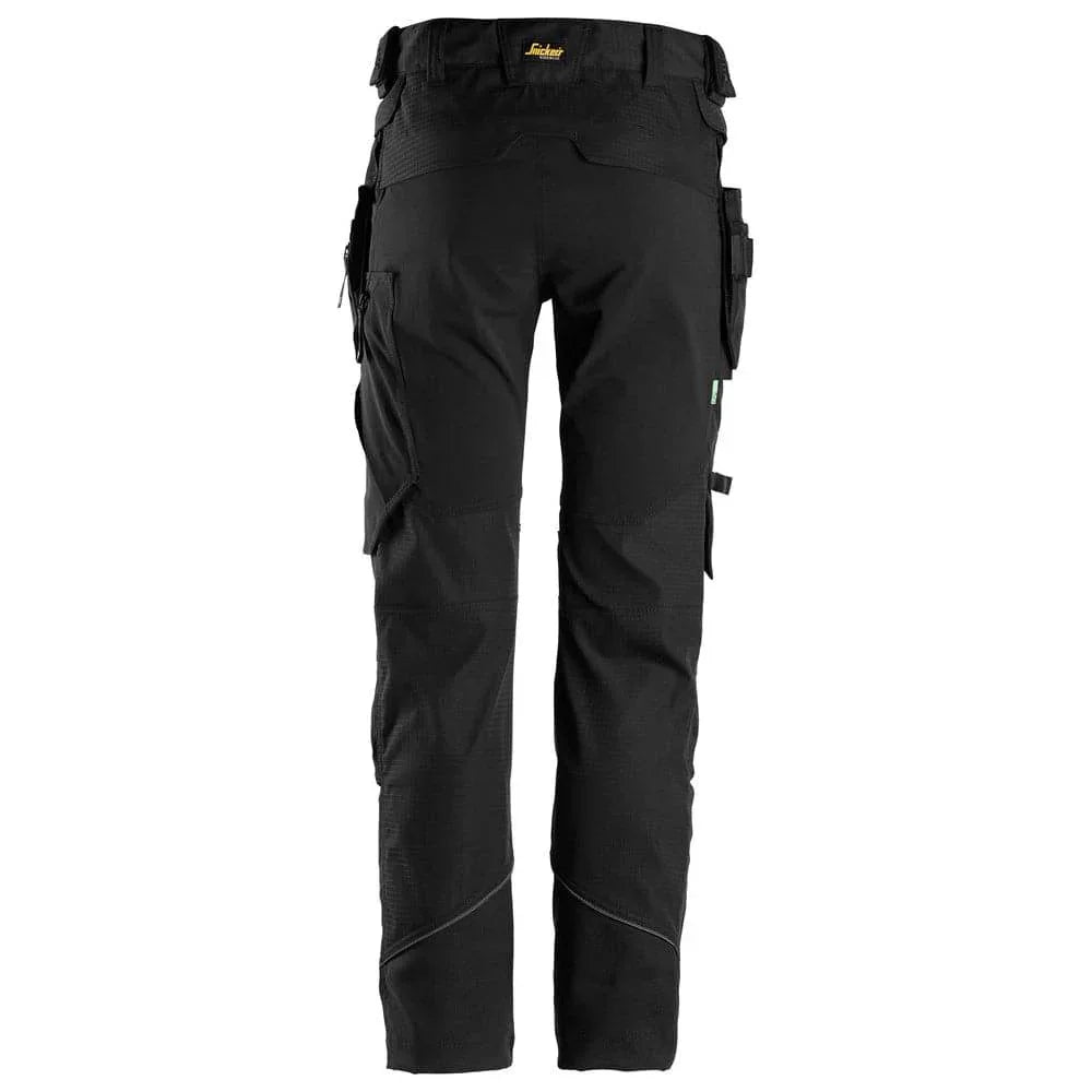 Snickers 6972 FlexiWork, Work Trousers+ Detachable Holster Pockets Black 38" Waist - 37" Leg