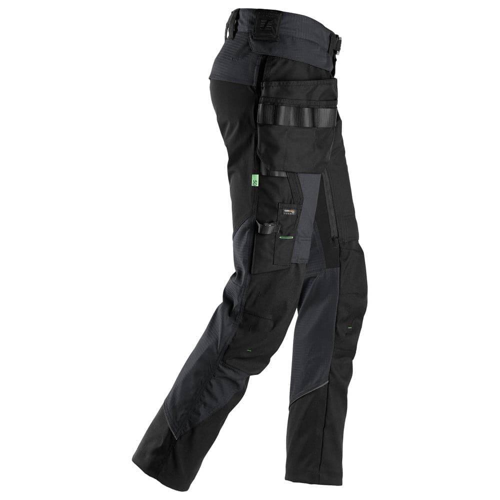 Snickers 6972 FlexiWork, Work Trousers+ Detachable Holster Pockets Black 38" Waist - 37" Leg