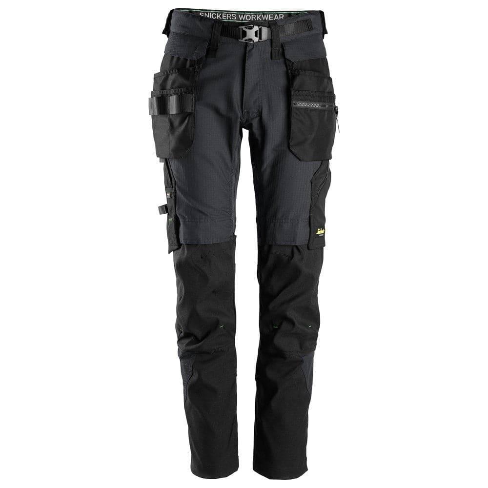 Snickers 6972 FlexiWork, Work Trousers+ Detachable Holster Pockets Black 38" Waist - 37" Leg