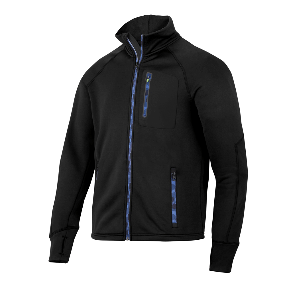 Snickers 8001 FlexiWork Stretch Fleece Jacket Various Colours Black